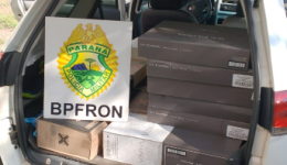 BPFRON apreende veículo carregado com vinhos argentinos