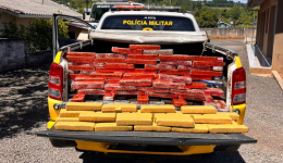 PM apreende 120 quilos de maconha após fuga em blitz na região da Usina Salto Caxias