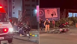 Motorista foge após atingir motocicleta com casal que voltava da igreja