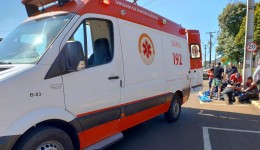 Jovem fica ferido após colisão entre motocicleta e Gol na Avenida Nossa Senhora da Luz em Clevelândia