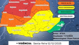 Paraná terá tempestades severas neste fim de semana, aponta previsão do Simepar