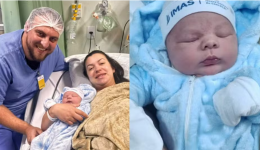 “Pequeno gigante”: bebê nasce com 4,9 kg e bate recorde em hospital de SC