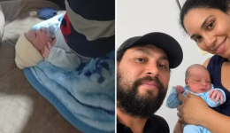 Pai ajuda esposa a dar à luz em casa minutos antes da chegada do Samu