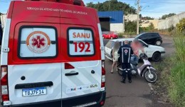 Motociclista fica ferida após colisão com carro na PR-180 em Francisco Beltrão