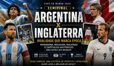 Argentina e Inglaterra reeditam rivalidade histórica em semifinal da Copa marcada por Maradona, Beckham e Malvinas