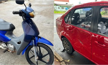Acidente entre moto e carro mobiliza o SAMU em Coronel Vivida