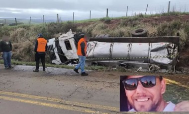 Identificado motorista que morreu após caminhão de leite tombar