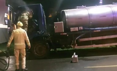 Incêndio atinge cabine de caminhão de transporte de leite