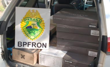 BPFRON apreende veículo carregado com vinhos argentinos