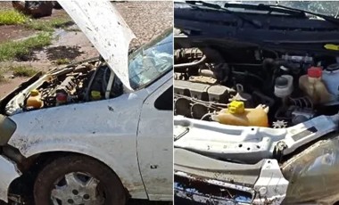 Carro sai da pista e capota na PR-180