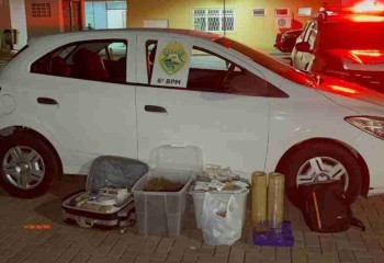 Jovem é preso com drogas em carro durante abordagem, no Paraná