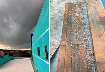 Forte tempestade com granizo atinge Pinhão nesta sexta-feira