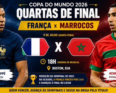 França e Marrocos abrem as quartas de final da Copa do Mundo de 2026 nesta quinta-feira