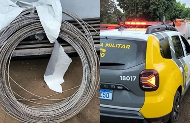 Homem é preso após furtar fios elétricos de caminhonete de empresa de serviços