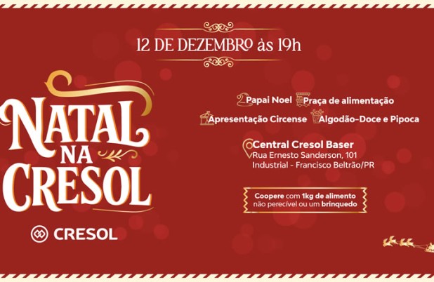 Natal na Cresol acontece dia 12 de dezembro