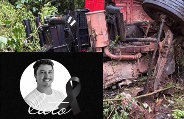 Motorista morre após caminhão Munck sair da pista e bater contra árvores na PR-182