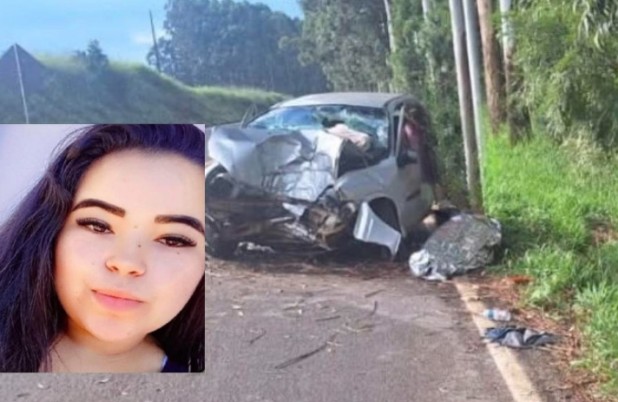 Identificada jovem de 22 anos que morreu após carro sair da pista e bater em árvore