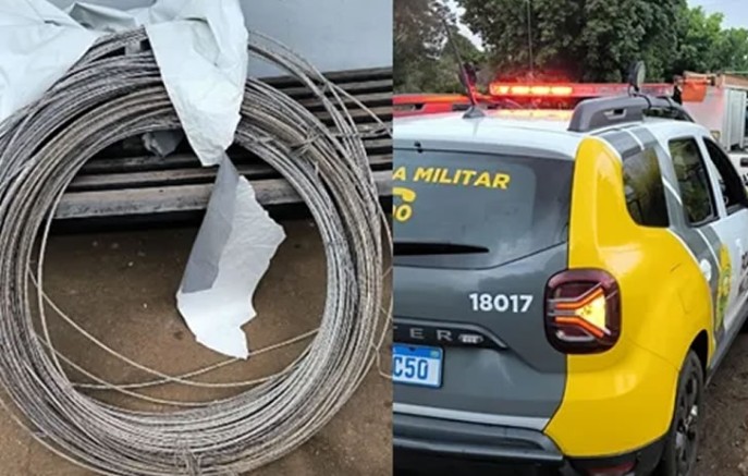 Homem é preso após furtar fios elétricos de caminhonete de empresa de serviços