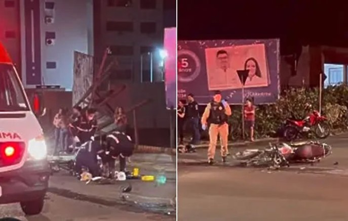Motorista foge após atingir motocicleta com casal que voltava da igreja