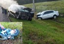 Grave acidente deixa uma pessoa morta em Santa Izabel do Oeste; bebê estava na cadeirinha e chegou a ser ejetado