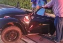 Motorista sobrevive após Fusca se partir ao meio em acidente na PRC-280, no Paraná