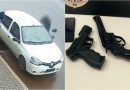 Trio é preso em flagrante por assalto a livraria no centro de Marmeleiro