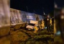 Carro com casal é arrastado por trem, no Paraná
