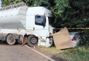 Colisão entre carro e caminhão deixa um morto na PR-493 entre Dois Vizinhos e Verê