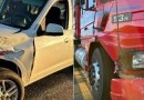 Acidente entre carro e carreta deixa dois feridos leves na PR-182