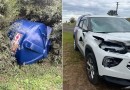 Caixa d'água cai de caminhão e atinge veículo na PR-483