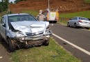 Acidente registrado na PRC-180, no trevo de acesso a Renascença, Marmeleiro e Campo Erê