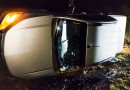 Condutor perde o controle e capota caminhonete na PR-281 em Santa Izabel do Oeste