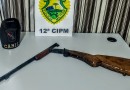 Polícia apreende espingarda e prende suspeito em Mangueirinha