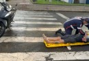 Motociclista fica ferido após colisão entre carro e moto no centro de Francisco Beltrão