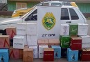 40 caixas de vinhos são apreendidas e uma pessoa após abordagem