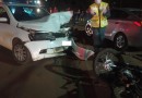 Motociclista fica ferido em colisão entre carro e moto