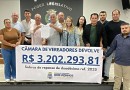 Câmara de Vereadores devolve mais de R$ 3,2 milhões ao Poder Executivo