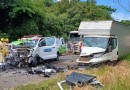 Grave acidente envolvendo ambulância e caminhão deixa cinco feridos na PR-483