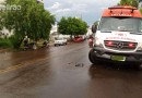 Acidente de trânsito deixa motociclista ferido, na Rua Ponta Grossa