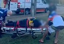 Acidente entre motocicleta e pedestre é registrado em frente à BRF