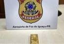 Chinês é preso em aeroporto no Paraná com barra de ouro de 1 kg escondida na bagagem de mão