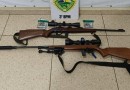 Polícia Militar prende três homens por porte ilegal de armas e caça clandestina