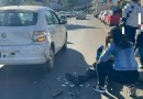 Motociclista fica ferido após colidir em traseira de carro