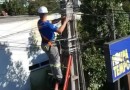 Mutirão retira 3 toneladas de fios irregulares na Avenida Atílio Fontana