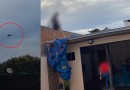 Paraquedista perde o controle do equipamento e cai em residência no Bairro Pinheirinho