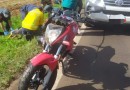 Motociclista fica ferido em colisão traseira com carro em São Lourenço do Oeste