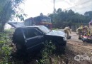 Casal é ejetado de veículo durante capotamento no trevo da Unisep