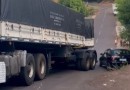 Bitrem Interrompe trânsito ao tentar subir rua íngreme em Francisco Beltrão