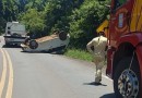 Duas pessoas e cachorro ficam feridos em capotamento, na PR 180