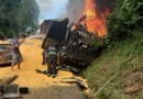 Grave acidente envolvendo carro e caminhões é registrado entre Beltrão e Ampére